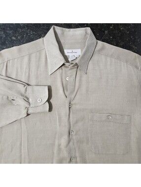 Ermenegildo Zegna Button Up Texture Beach Preppy Classic Money Work Mens Large